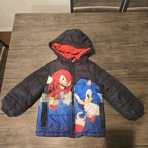 Kids Sonic the Hedgehog Puffer Jacket - Blue and Red